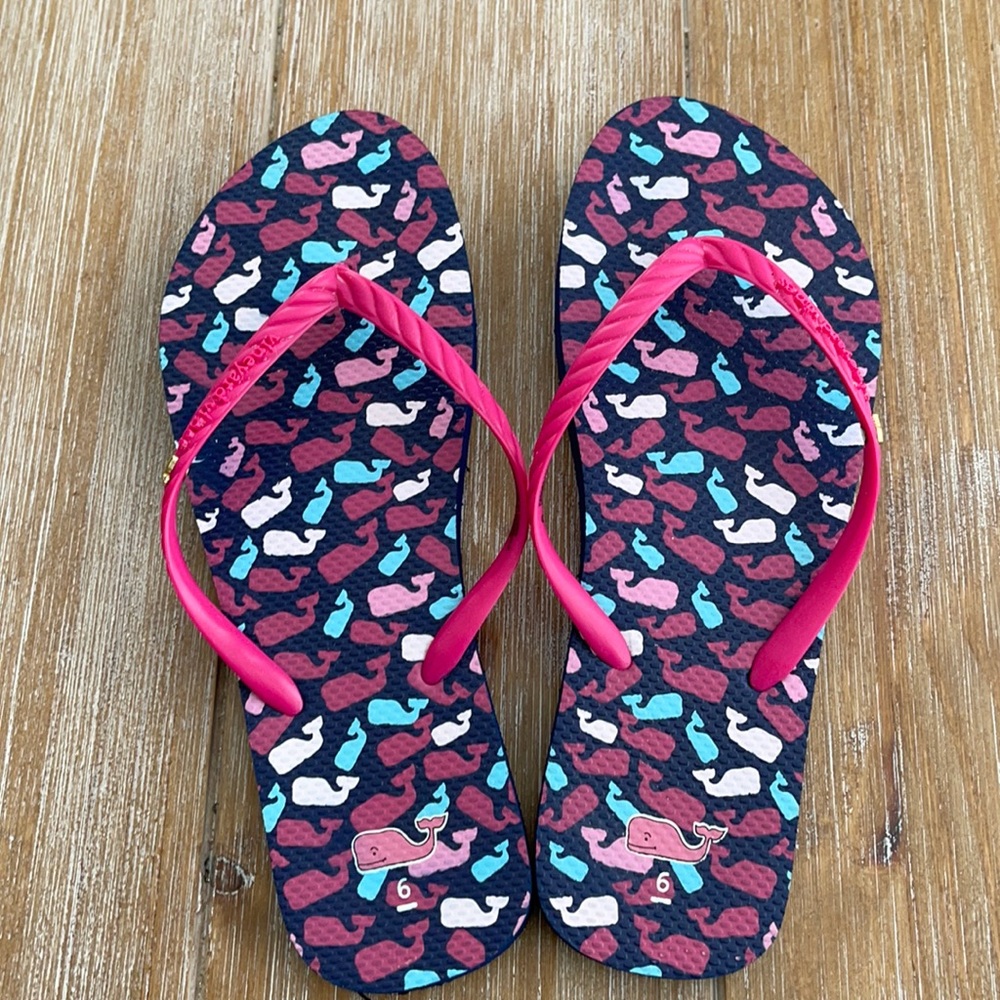 Vineyard Vines whale flip flops